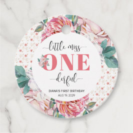 Pink Floral 1st Birthday フェイバータグ