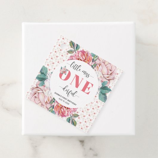 Pink Floral 1st Birthday  フェイバータグ (インサイチュ)