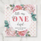 Pink Floral 1st Birthday  フェイバータグ (正面)
