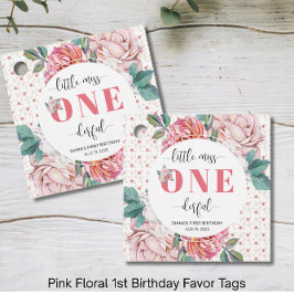 Pink Floral 1st Birthday  フェイバータグ