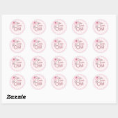 Pink Floral 1st Birthday Sticker ラウンドシール (シート)