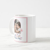  Pink Floral 1st Mother's Day Custom Keepsake コーヒーマグカップ (正面左)