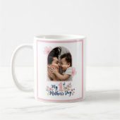  Pink Floral 1st Mother's Day Custom Keepsake コーヒーマグカップ (左)