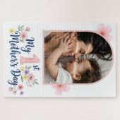  Pink Floral 1st Mother's Day Custom Keepsake ジグソーパズル (横)