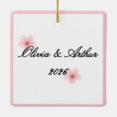  Pink Floral 1st Mother's Day Custom Keepsake セラミックオーナメント (裏面)