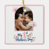 Pink Floral 1st Mother's Day Custom Keepsake セラミックオーナメント (正面)