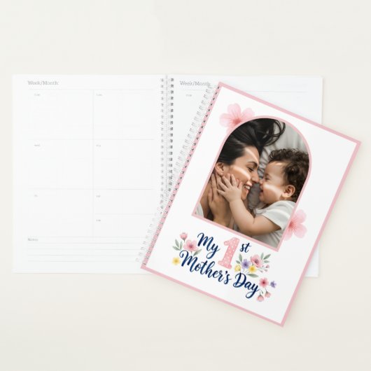  Pink Floral 1st Mother's Day Custom Keepsake プランナー手帳 (ディスプレー)