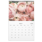 Pink Floral 2025 Calender カレンダー (3月 2026)