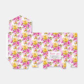 Pink Floral 25th Wedding Anniversary フェイバーボックス (折り畳みなし)