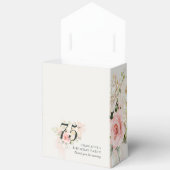 Pink Floral 75th Birthday Party Modern フェイバーボックス (見開き)
