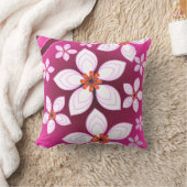 Pink Floral Abstract Pattern | Aesthetic Flower Ar クッション (ブランケット)