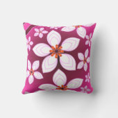 Pink Floral Abstract Pattern | Aesthetic Flower Ar クッション (裏面)