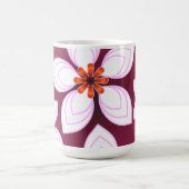 Pink Floral Abstract Pattern | Aesthetic Flower Ar コーヒーマグカップ (中央)