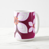 Pink Floral Abstract Pattern | Aesthetic Flower Ar コーヒーマグカップ (正面右)