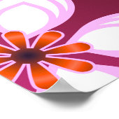 Pink Floral Abstract Pattern | Aesthetic Flower Ar ポスター (角)