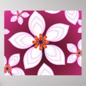 Pink Floral Abstract Pattern | Aesthetic Flower Ar ポスター (正面)