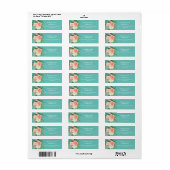 Pink Floral and Teal Return address ラベル (フルシート)