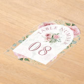 Pink Floral Arch Wedding Acrylic Table Number アクリル招待状 (レイダウン)