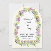 Pink Floral Arch Wedding Invitation  招待状 (正面)
