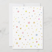 Pink Floral Baby Girl Shower Invitation with Toys  招待状 (裏面)