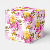 Pink Floral Baby in Bloom Baby Shower フェイバーボックス (裏面サイド)