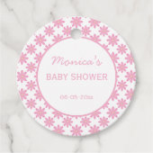 Pink Floral Baby Shower  フェイバータグ (正面)