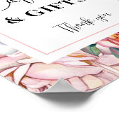 Pink Floral Baby Shower Cards and Gifts sign ポスター (角)