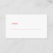 Pink floral baby shower diaper raffle ticket エンクロージャーカード (裏面)