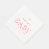 Pink Floral Baby Shower | Elegant Wildflower スタンダードランチョンナプキン (角)