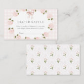 Pink Floral Baby Shower Invitation,  名刺 (正面/裏面)