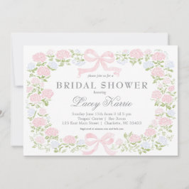 Pink Floral Baby Shower Invitation,  招待状