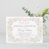 Pink Floral Baby Shower Invitation,  招待状 (スタンド正面)