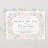 Pink Floral Baby Shower Invitation,  招待状 (正面/裏面)