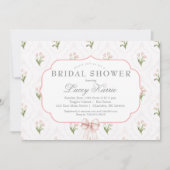 Pink Floral Baby Shower Invitation, 招待状 (正面)