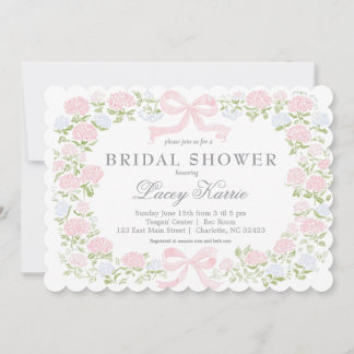 Pink Floral Baby Shower Invitation,  招待状