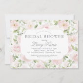 Pink Floral Baby Shower Invitation, 招待状 (正面)