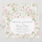 Pink Floral Baby Shower Invitation,  招待状 (正面/裏面)