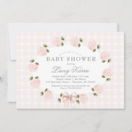 Pink Floral Baby Shower Invitation,  招待状