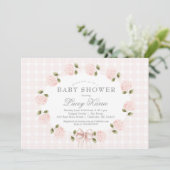 Pink Floral Baby Shower Invitation,  招待状 (スタンド正面)