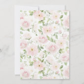 Pink floral Baptism Invitation, Girl Baptism, 招待状 (裏面)