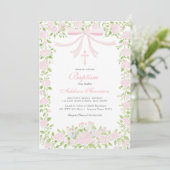 Pink floral Baptism Invitation, Girl Baptism, 招待状 (スタンド正面)
