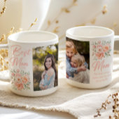 Pink Floral Best Mom Ever Add Photo Coffee Mug コーヒーマグカップ