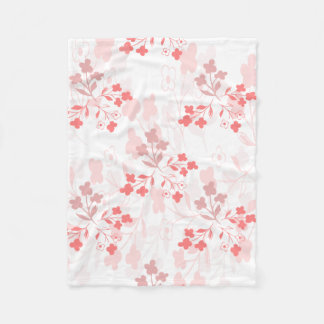 Pink floral blanket フリースブランケット