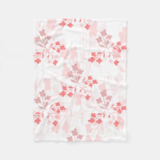 Pink floral blanket フリースブランケット (正面)
