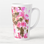 Pink Floral Bloom Pattern – Soft Botanical Design カフェラテマグ (右)