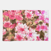 Pink Floral Bloom Pattern – Soft Botanical Design キッチンタオル (横)