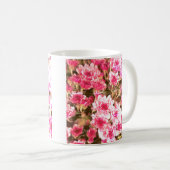 Pink Floral Bloom Pattern – Soft Botanical Design コーヒーマグカップ (正面右)