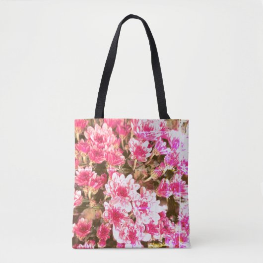 Pink Floral Bloom Pattern – Soft Botanical Design トートバッグ (正面)