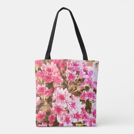 Pink Floral Bloom Pattern – Soft Botanical Design トートバッグ (裏面)