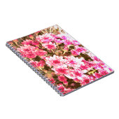 Pink Floral Bloom Pattern – Soft Botanical Design ノートブック (右側)